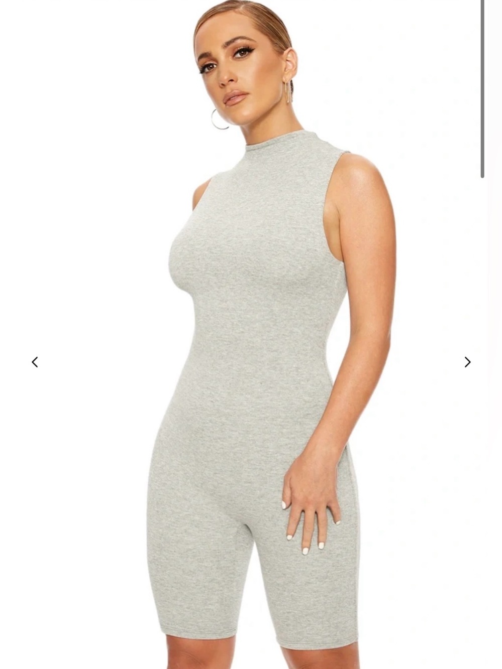 Naked Wardrobe The NW Sleeveless Romper Heather Grey